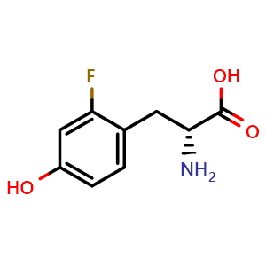 Chemical structure of 2-Fluoro-D-tyrosine , CAS 1241679-19-5, AChemBlock V151227