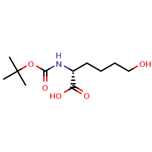 Chemical structure of N-Boc-6-hydroxy-D-norleucine , CAS 1359971-57-5, AChemBlock V151228