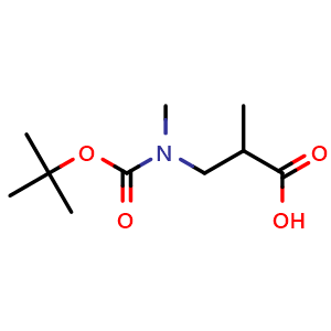 Chemical structure of 3-(N-Boc-N-methylamino)-2-methylpropanoic acid , CAS 1250447-76-7, AChemBlock V151233