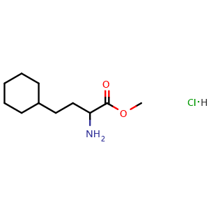Chemical structure of Methyl 2-amino-4-cyclohexylbutanoate hydrochloride , CAS 1262538-19-1, AChemBlock V151238