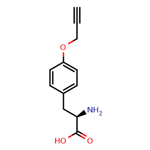 Chemical structure of O-Propargyl-D-tyrosine , CAS 1170674-20-0, AChemBlock V151246