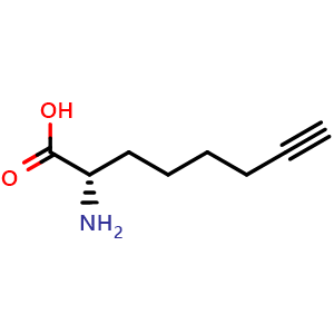 Chemical structure of (S)-2-Amino-7-octynoic acid , CAS 1246887-85-3, AChemBlock V151248
