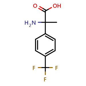 Chemical structure of 2-Amino-2-(4-trifluoromethylphenyl)propanoic acid , CAS 868635-10-3, AChemBlock V151258