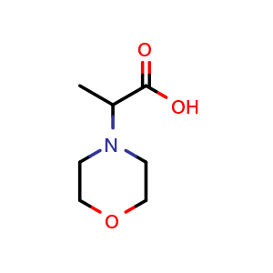 Chemical structure of 2-Morpholinopropanoic acid , CAS 25245-81-2, AChemBlock V151260