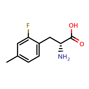 Chemical structure of 2-Fluoro-4-methyl-D-phenylalanine , CAS 1269950-55-1, AChemBlock V151262