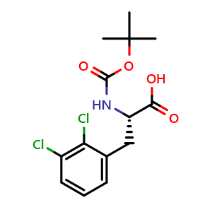 Chemical structure of N-Boc-2,3-dichloro-L-phenylalanine , CAS 261165-14-4, AChemBlock V151268