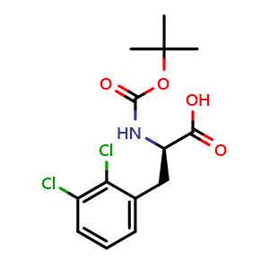 Chemical structure of N-Boc-2,3-dichloro-D-phenylalanine , CAS 261380-29-4, AChemBlock V151269