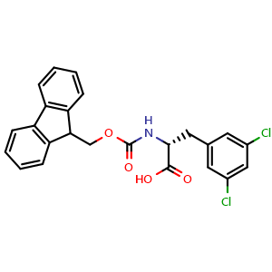 Chemical structure of N-Fmoc-3,5-dichloro-D-phenylalanine , CAS 285980-14-5, AChemBlock V151274