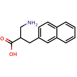 Chemical structure of a-(Aminomethyl)-2-naphthalenepropanoic acid , CAS 910444-16-5, AChemBlock V151279