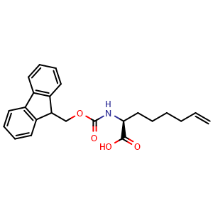 Chemical structure of (S)-2-(Fmoc-amino)-7-octenoic acid , CAS 1251904-51-4, AChemBlock V151291