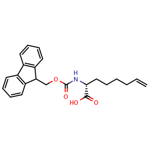 Chemical structure of (R)-2-(Fmoc-amino)-7-octenoic acid , CAS 1208226-88-3, AChemBlock V151292