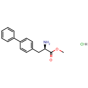 Chemical structure of Methyl 4-phenyl-D-phenylalanate hydrochloride , CAS 169885-19-2, AChemBlock V151299