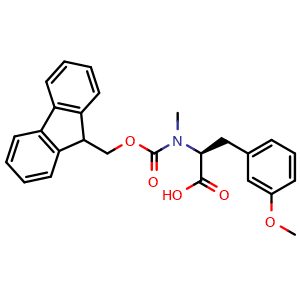Chemical structure of N-Fmoc-N-methyl-3-methoxy-L-phenylalanine , CAS 2642331-21-1, AChemBlock V151300