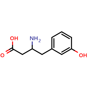 Chemical structure of 3-Amino-4-(3-hydroxyphenyl)butanoic acid , CAS 1368161-70-9, AChemBlock V151303