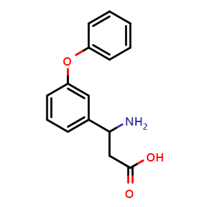 Chemical structure of b-Amino-3-phenoxy-benzenepropanoic acid , CAS 202131-32-6, AChemBlock V151304