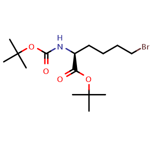 Chemical structure of N-Boc-6-bromo-L-norleucine tert-butyl ester , CAS 1598424-84-0, AChemBlock V151310