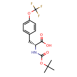 Chemical structure of N-Boc-O-(trifluoromethyl)-D-tyrosine , CAS 1213071-53-4, AChemBlock V151319