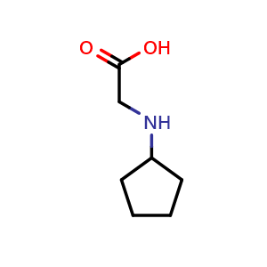 Chemical structure of N-Cyclopentyl-glycine , CAS 58988-41-3, AChemBlock V151325