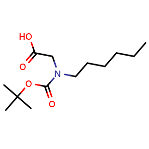 Chemical structure of N-Boc-N-hexyl-glycine , CAS 110106-56-4, AChemBlock V151326