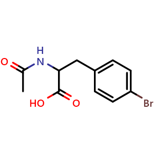 Chemical structure of N-Acetyl-4-bromo-DL-phenylalanine , CAS 273730-59-9, AChemBlock V151327