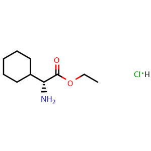 Chemical structure of (R)-Ethyl 2-amino-2-cyclohexylacetate hydrochloride , CAS 35051-64-0, AChemBlock V151346