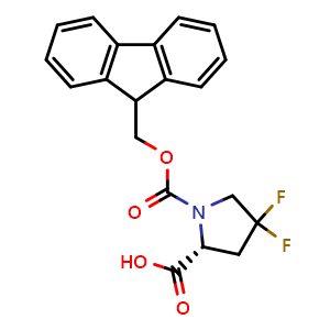 Chemical structure of 1-Fmoc-4,4-difluoro-D-proline , CAS 273222-07-4, AChemBlock V151347