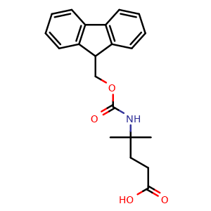 Chemical structure of 4-(Fmoc-amino)-4-methylpentanoic acid , CAS 1310680-22-8, AChemBlock V151350