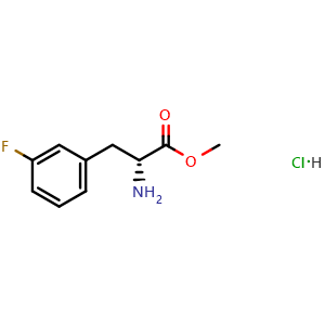 Chemical structure of 3-Fluoro-D-phenylalanine methyl ester hydrochloride , CAS 201479-09-6, AChemBlock V151363