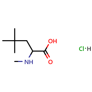 Chemical structure of N-Methyl-3-tert-butyl-DL-alanine hydrochloride , CAS 1310079-62-9, AChemBlock V151369