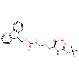 Chemical structure of N2-Boc-N5-Fmoc-L-ornithine , CAS 150828-96-9, AChemBlock V151378
