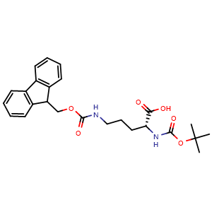 Chemical structure of N2-Boc-N5-Fmoc-D-ornithine , CAS 163336-15-0, AChemBlock V151379
