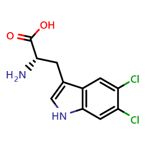 Chemical structure of 5,6-Dichloro-L-tryptophan , CAS 808145-74-6, AChemBlock V151402