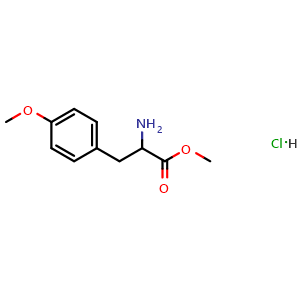 Chemical structure of 4-Methoxy-DL-phenylalanine methyl ester hydrochloride , CAS 64657-63-2, AChemBlock V151411