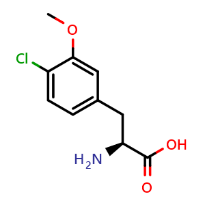 Chemical structure of 4-Chloro-3-methoxy-L-phenylalanine , CAS 1270005-94-1, AChemBlock V151428