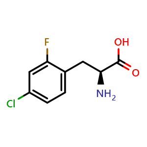Chemical structure of 4-Chloro-2-fluoro-L-phenylalanine , CAS 185837-15-4, AChemBlock V151434