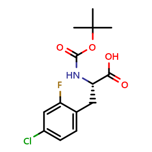 Chemical structure of N-Boc-4-chloro-2-fluoro-L-phenylalanine , CAS 1213690-82-4, AChemBlock V151436