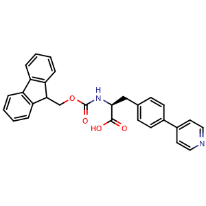 Chemical structure of N-Fmoc-4-(4-pyridinyl)-L-phenylalanine , CAS 1282042-56-1, AChemBlock V151452