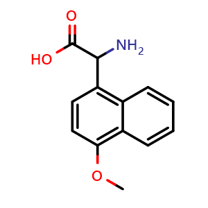 Chemical structure of 2-Amino-2-(4-methoxynaphthalen-1-yl)acetic acid , CAS 1100358-37-9, AChemBlock V151455