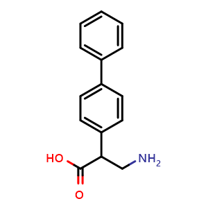 Chemical structure of 3-Amino-2-(biphenyl-4-yl)propanoic acid , CAS 1781684-93-2, AChemBlock V151457