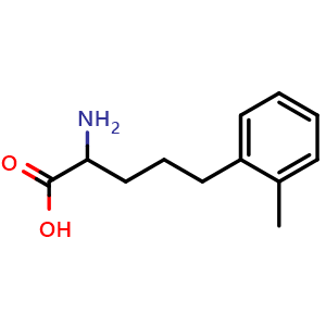 Chemical structure of 2-Amino-5-(2-methylphenyl)pentanoic acid , CAS 1536807-22-3, AChemBlock V151467