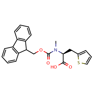 Chemical structure of N-Fmoc-N-methyl-3-(2-thienyl)-L-alanine , CAS 1332600-71-1, AChemBlock V151472