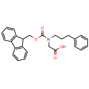 Chemical structure of N-Fmoc-N-(3-phenylpropyl)glycine , CAS 2231812-73-8, AChemBlock V151507