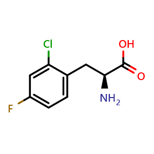 Chemical structure of 2-Chloro-4-fluoro-L-phenylalanine , CAS 1213560-44-1, AChemBlock V151508
