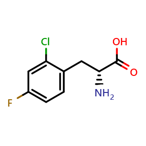 Chemical structure of 2-Chloro-4-fluoro-D-phenylalanine , CAS 1212966-63-6, AChemBlock V151509