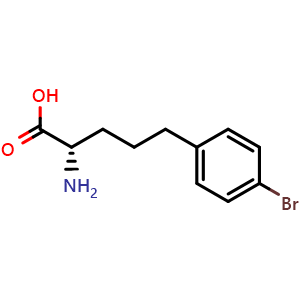 Chemical structure of (S)-2-Amino-5-(4-bromophenyl)pentanoic acid , CAS 2349881-98-5, AChemBlock V151526