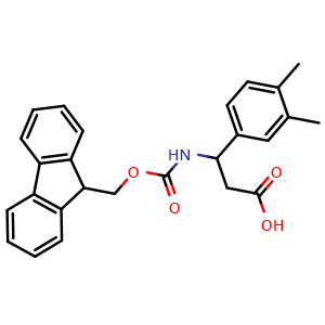 Chemical structure of 3-(Fmoc-amino)-3-(3,4-dimethylphenyl)propanoic acid , CAS 683218-23-7, AChemBlock V151543