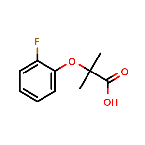 Chemical structure of 2-(2-Fluorophenoxy)-2-methylpropanoic acid , CAS 605680-35-1, AChemBlock V151554