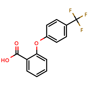 Chemical structure of 2-(4-Trifluoromethylphenoxy)benzoic acid , CAS 402714-65-2, AChemBlock V151555