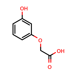 Chemical structure of 2-(3-Hydroxyphenoxy)acetic acid , CAS 1878-83-7, AChemBlock V151561