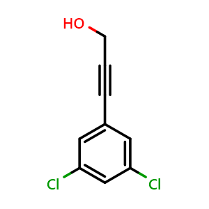 Chemical structure of 3-(3,5-Dichlorophenyl)-2-propyn-1-ol , CAS 220707-99-3, AChemBlock V151564